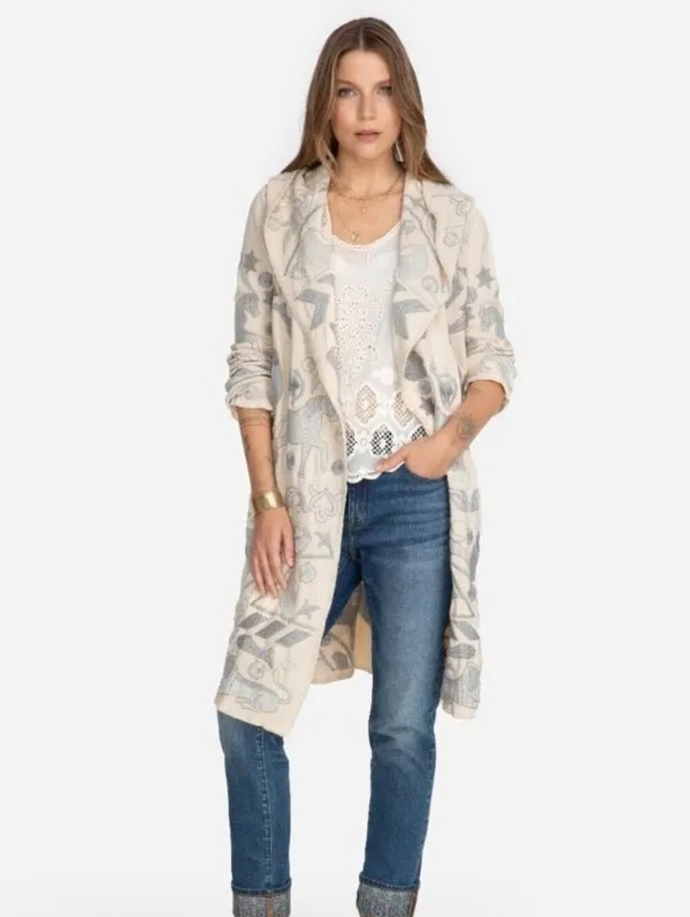 Johnny Was Biya Filone Hooded Duster size S NWT - Picture 2 of 8